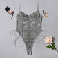 Transparent body with floral embroidery CANDY